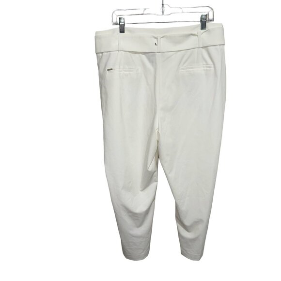 DKNY Women's Soft Ecru Wide Leg With Fabric Belt Pants Sz 16 NWT - Picture 5 of 12